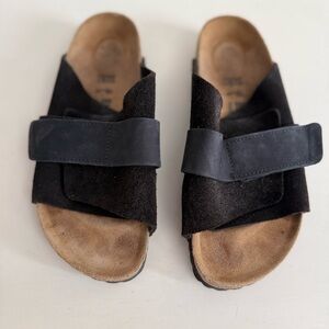 Birkenstock Black Suede Slide Sandals, W37
